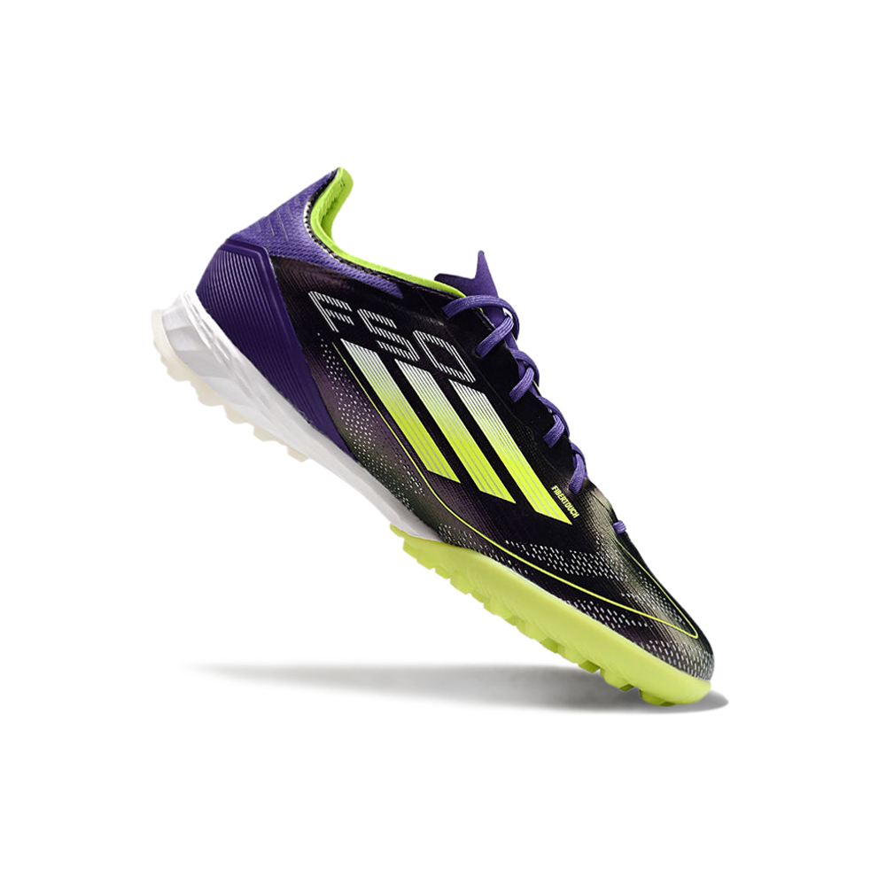 Chuteira Society Adidas F50 TF Roxa e Verde 