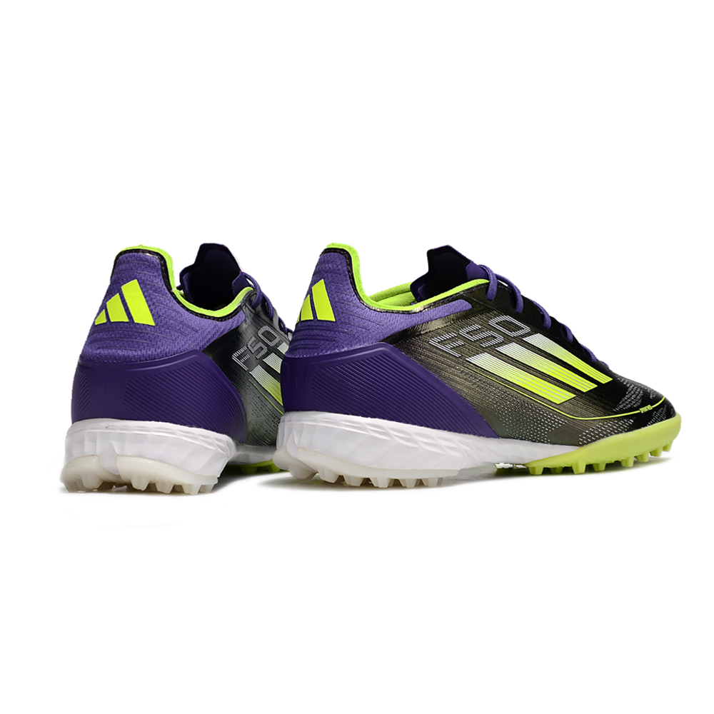 Chuteira Society Adidas F50 TF Roxa e Verde 