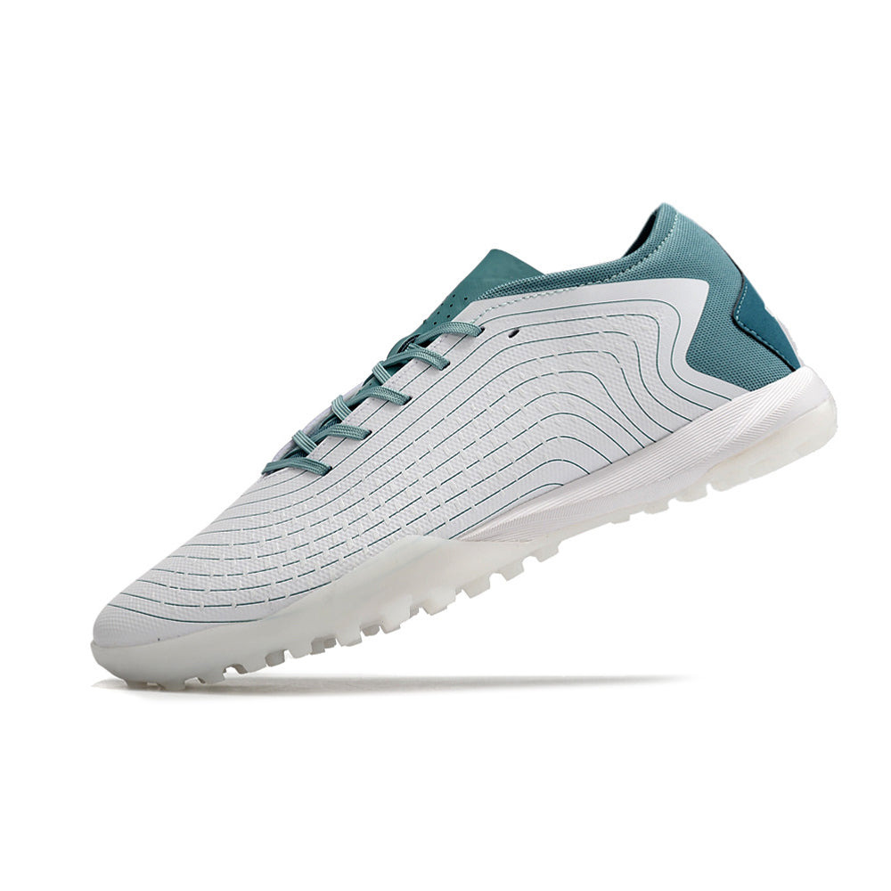 Chuteira Society Adidas Predator Accuracy.1 TF Low Branca e Azul 