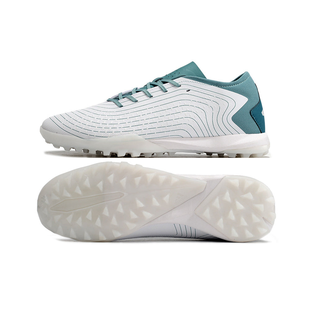 Chuteira Society Adidas Predator Accuracy.1 TF Low Branca e Azul 