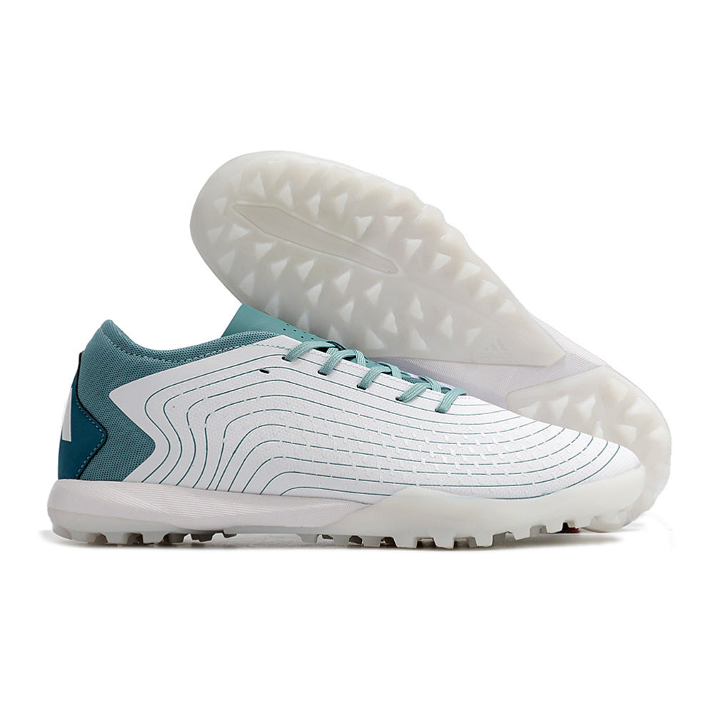 Chuteira Society Adidas Predator Accuracy.1 TF Low Branca e Azul 