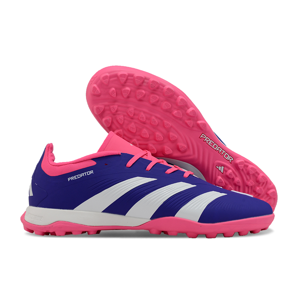 Chuteira Society Adidas Predator Elite TF Azul e Rosa
