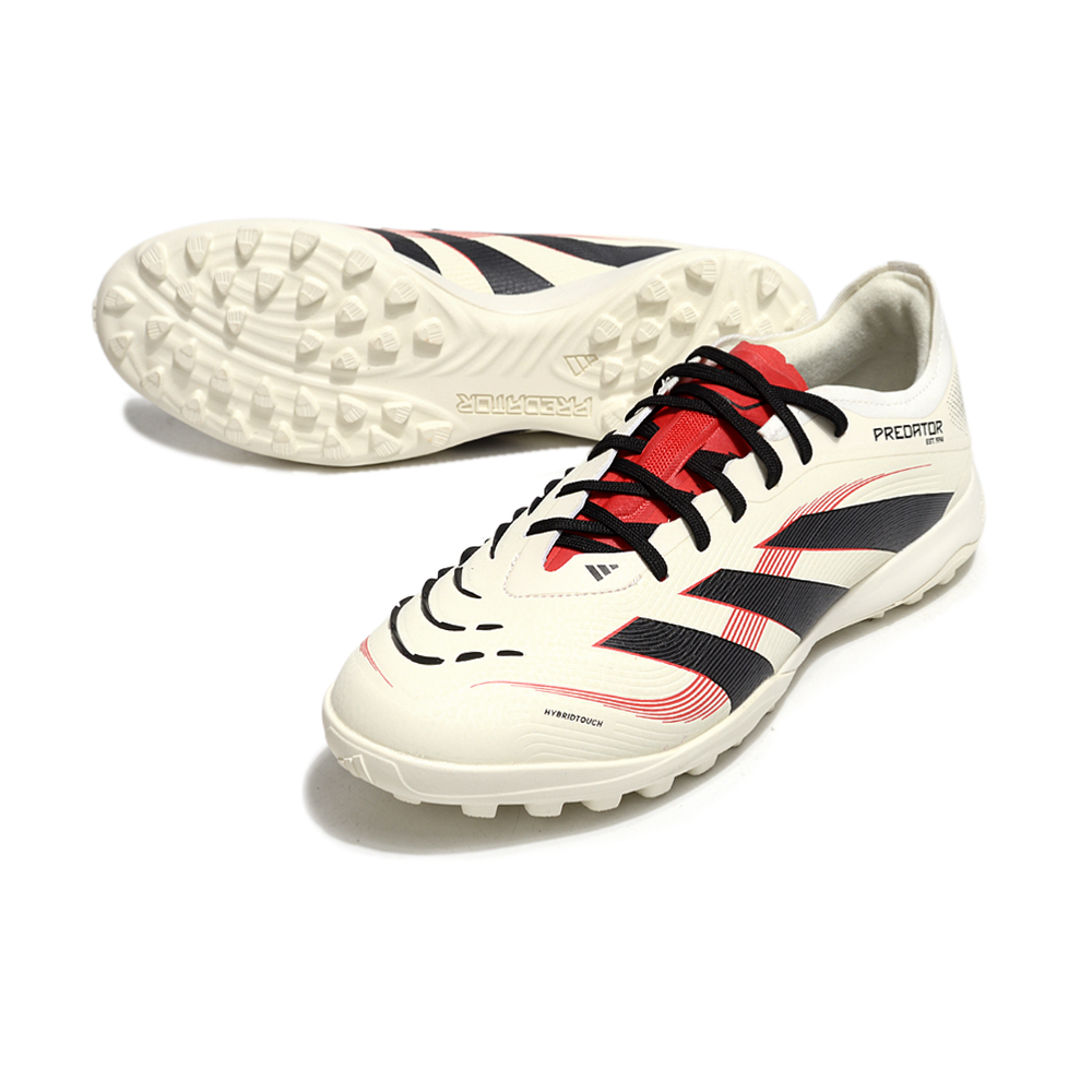 Chuteira Society Adidas Predator Elite TF Bege, Vermelha e Preta