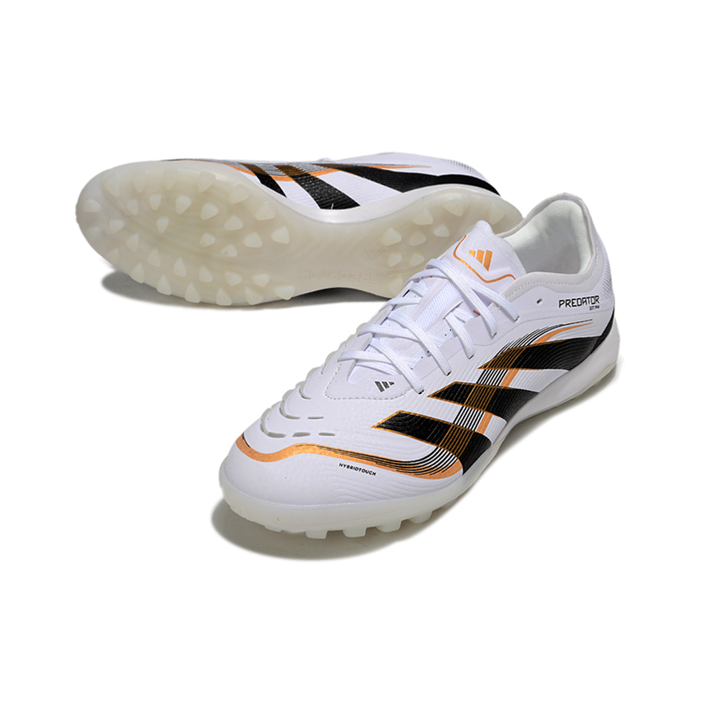 Chuteira Society Adidas Predator Elite TF Branco, Preto e Dourado 