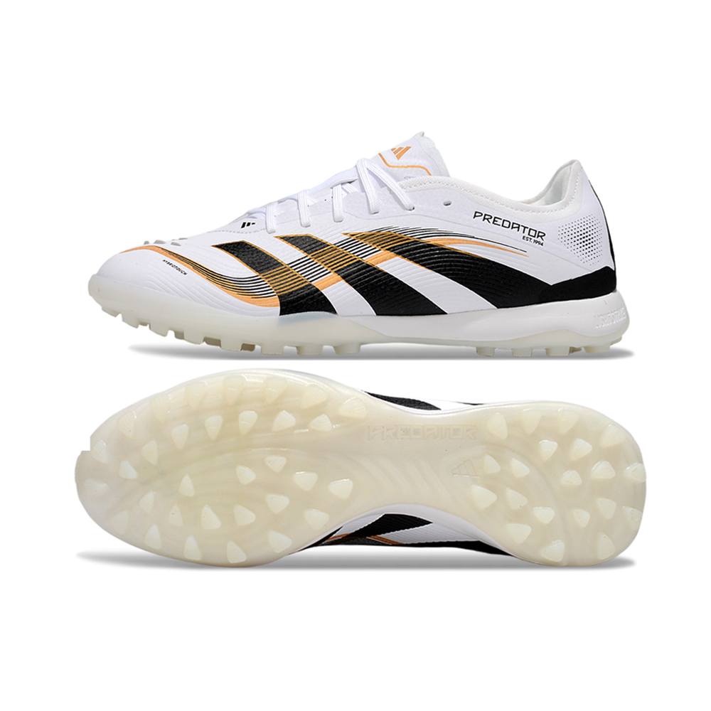 Chuteira Society Adidas Predator Elite TF Branco, Preto e Dourado 