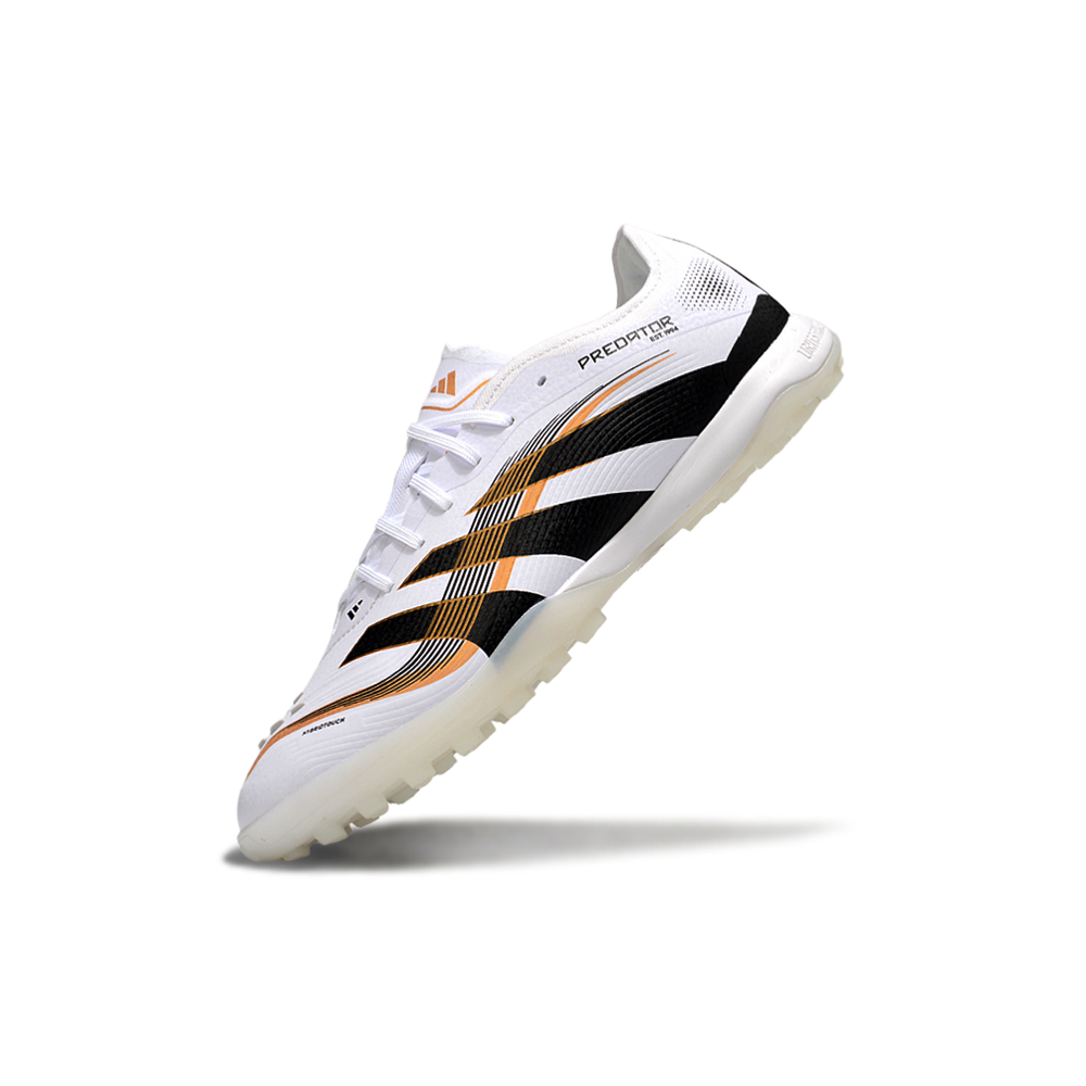 Chuteira Society Adidas Predator Elite TF Branco, Preto e Dourado 