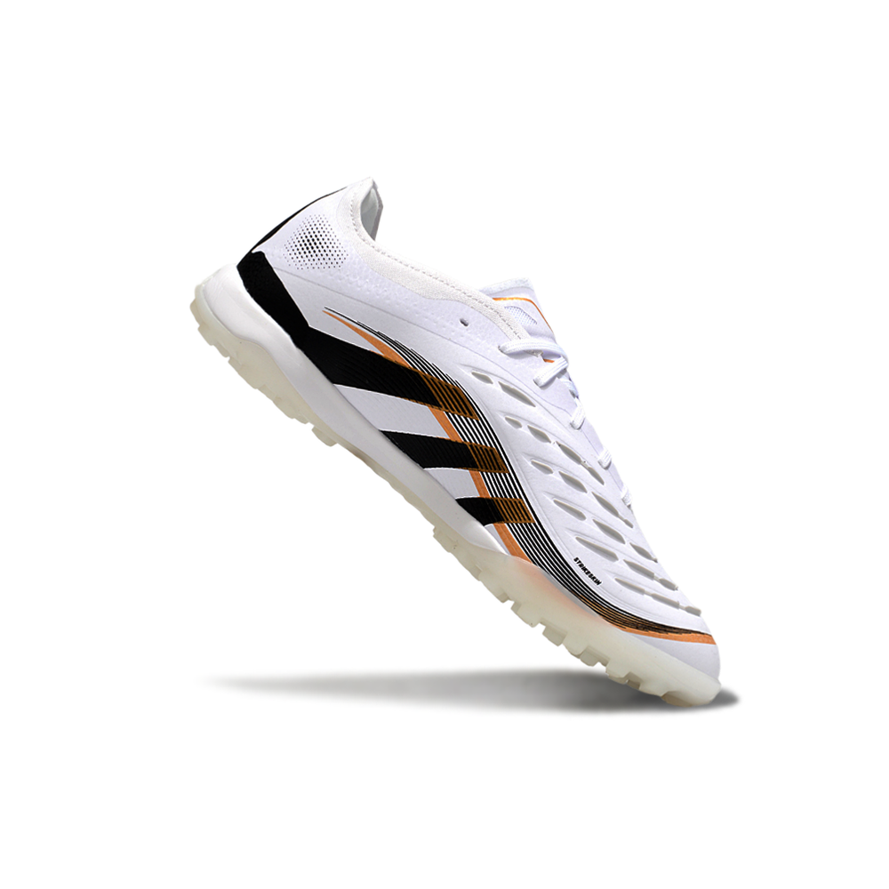 Chuteira Society Adidas Predator Elite TF Branco, Preto e Dourado 
