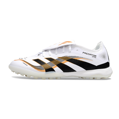 Chuteira Society Adidas Predator League Elite TF Branco, Preto e Dourado 