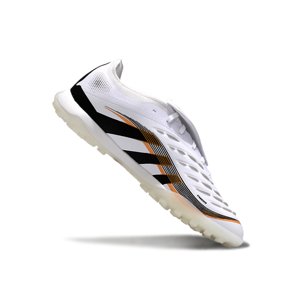 Chuteira Society Adidas Predator League Elite TF Branco, Preto e Dourado 