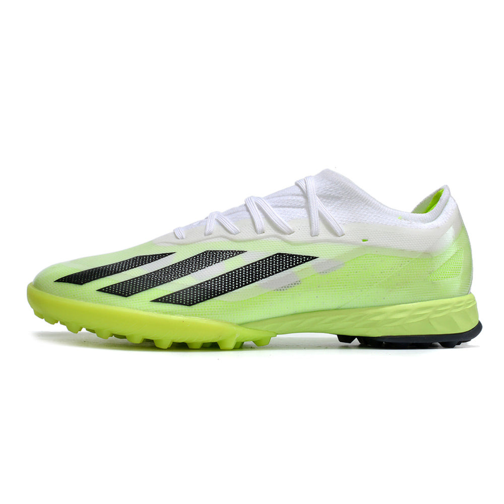 Chuteira Society Adidas X Crazyfast.1 TF Branca e Verde 