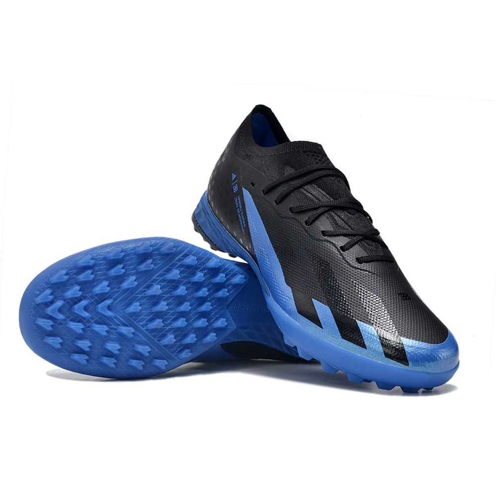 Chuteira Society Adidas X Crazyfast.1 TF Preta e Azul 