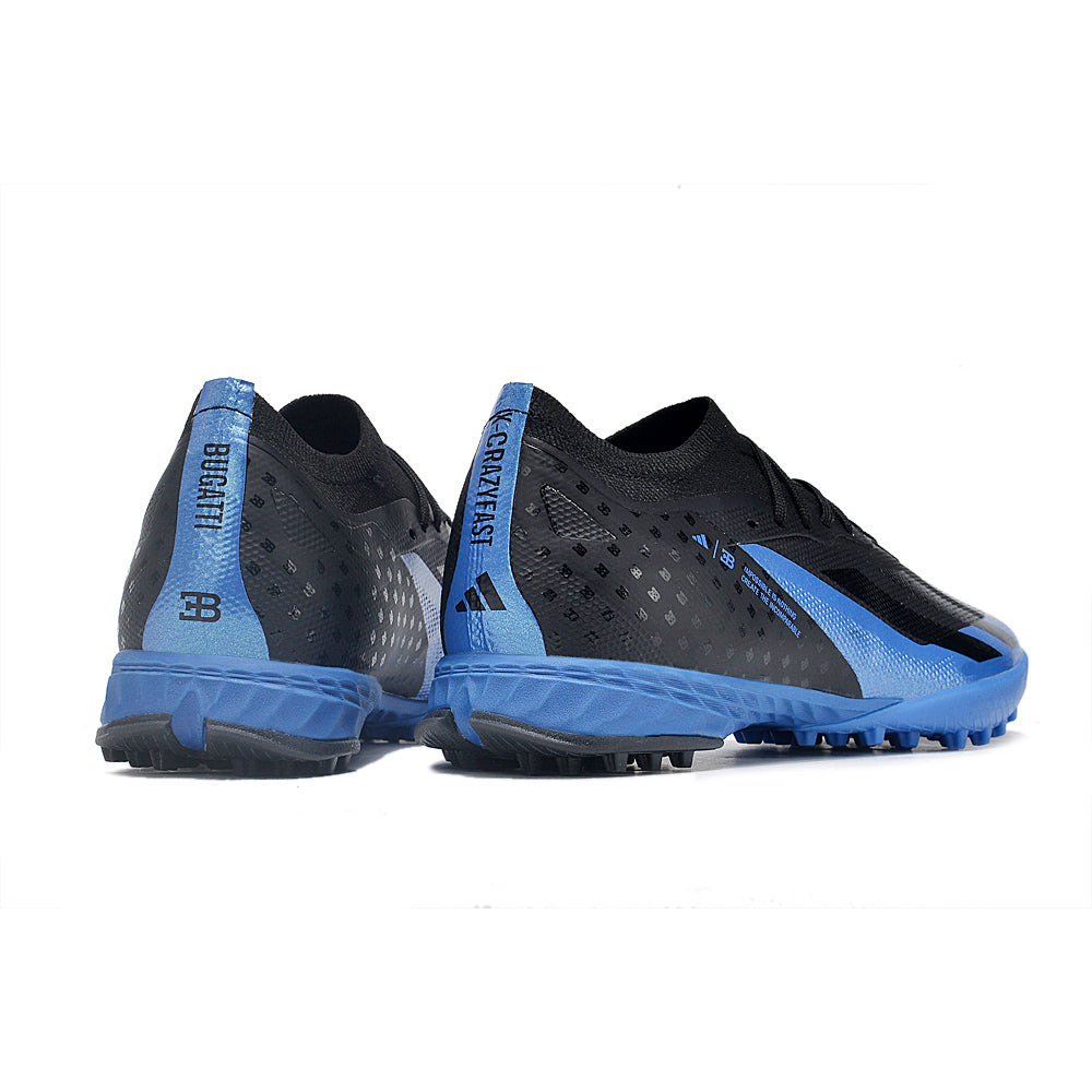 Chuteira Society Adidas X Crazyfast.1 TF Preta e Azul 