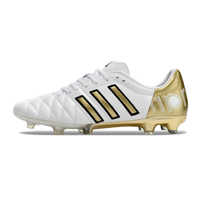 Chuteira Campo Adidas AdiPure 11 Pro FG Branca e Dourada 