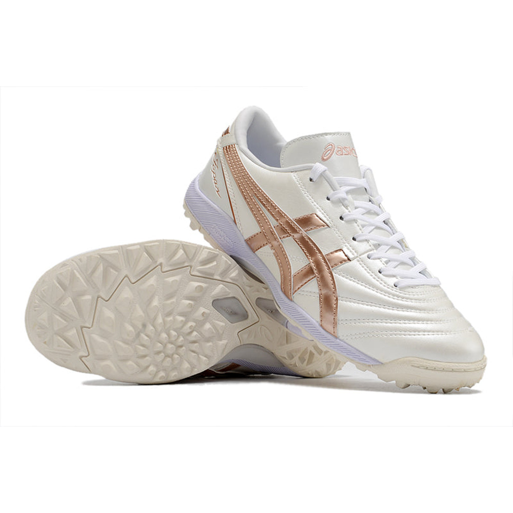 Chuteira Society Asics Japan TF Branca e Bege