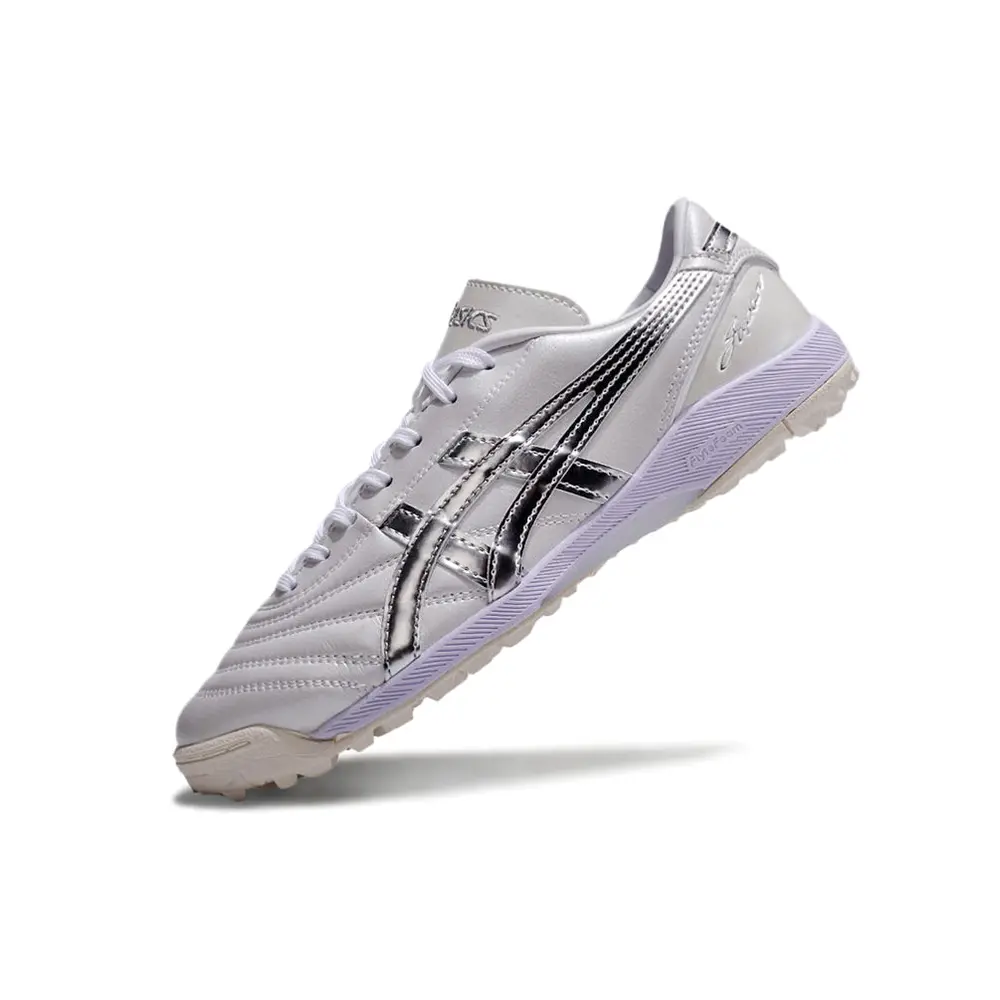 Chuteira Society Asics Japan TF Branca e Prata