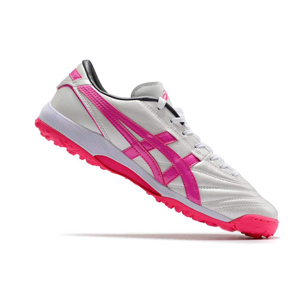 Chuteira Society Asics Japan TF Branca e Rosa