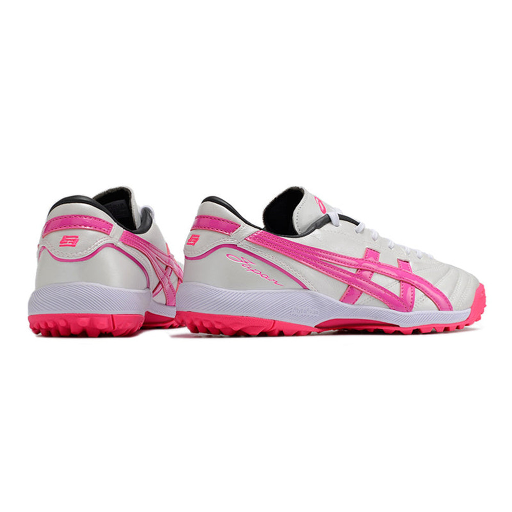 Chuteira Society Asics Japan TF Branca e Rosa