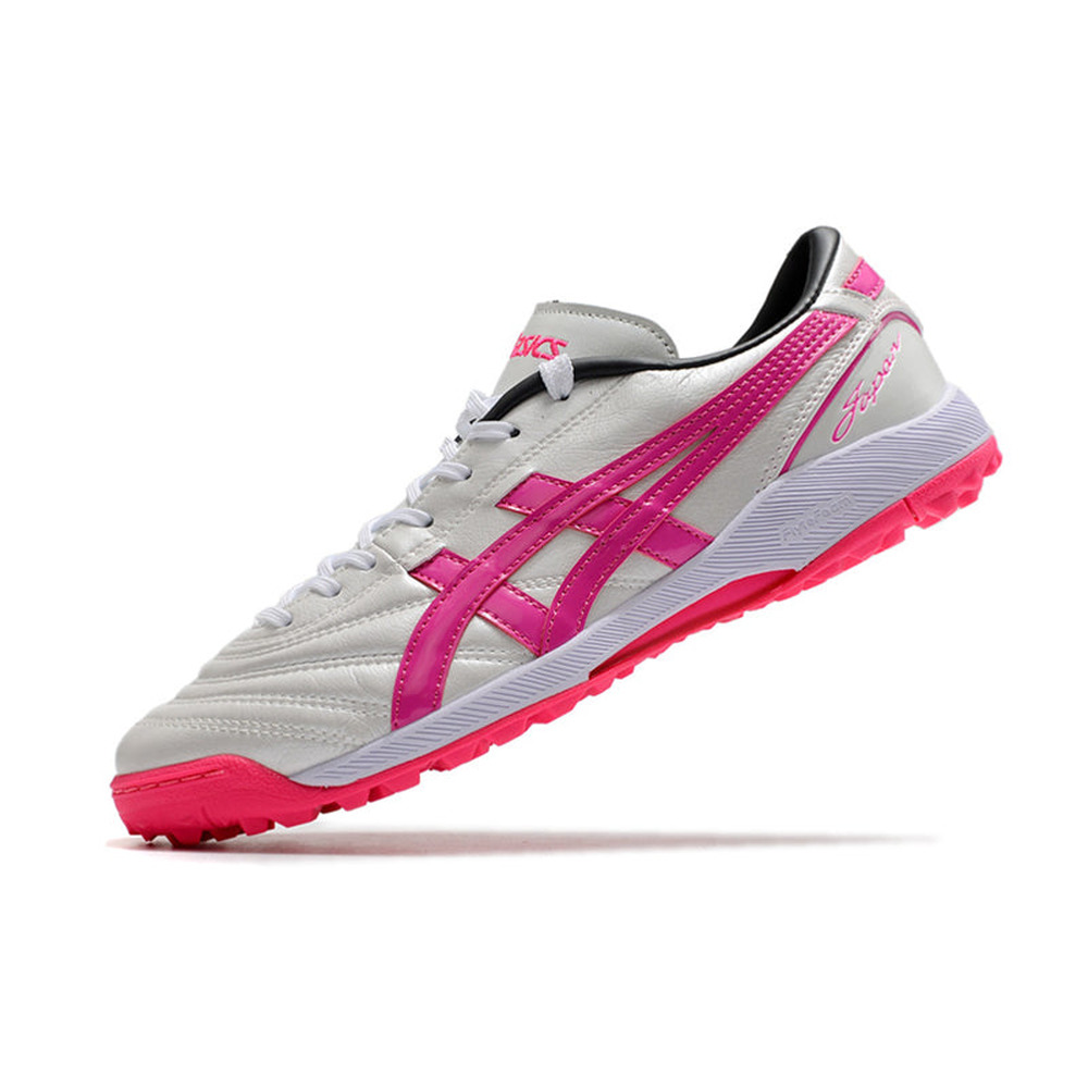 Chuteira Society Asics Japan TF Branca e Rosa