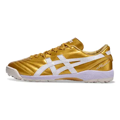 Chuteira Society Asics Japan TF Dourada e Branco