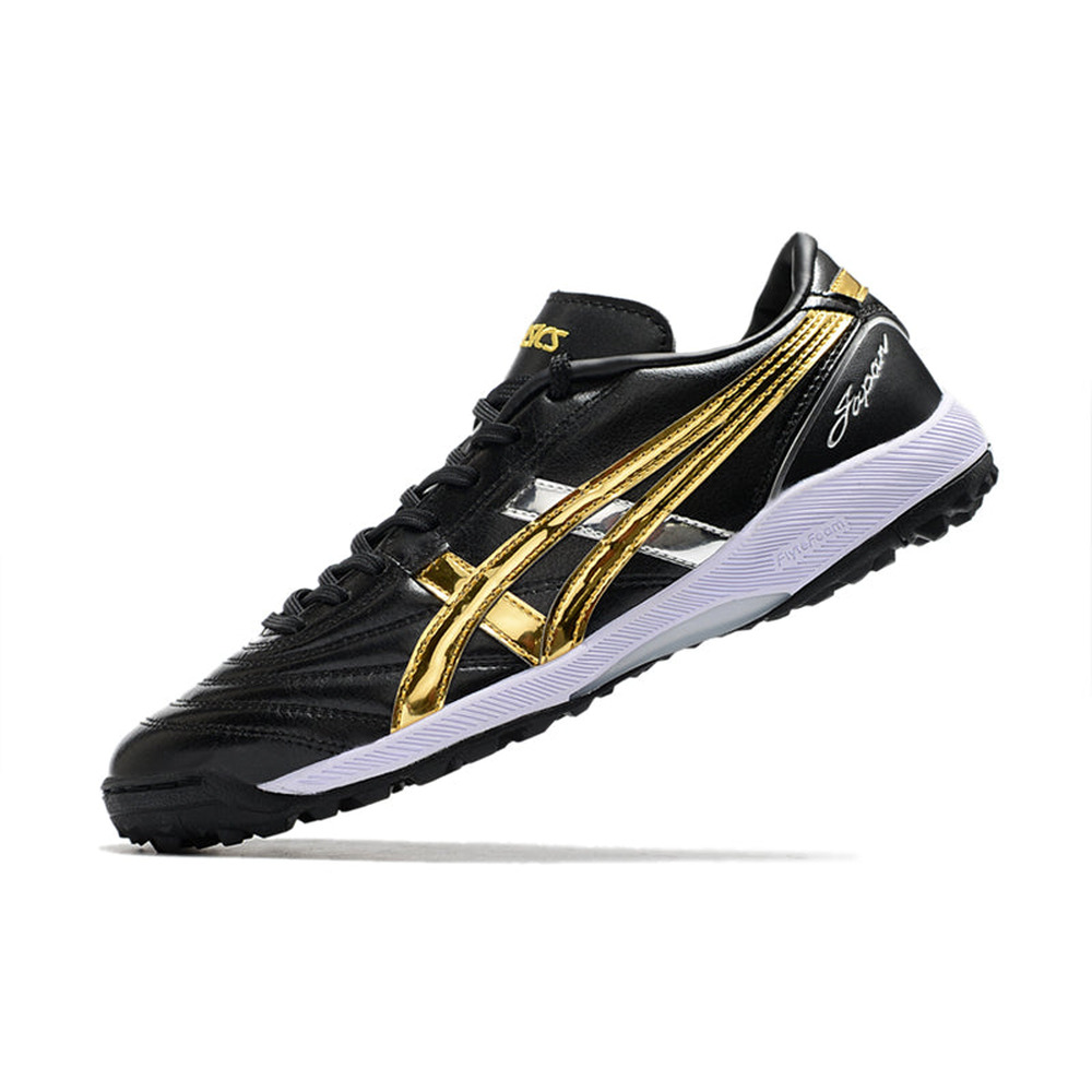 Chuteira Society Asics Japan TF Preta e Dourada