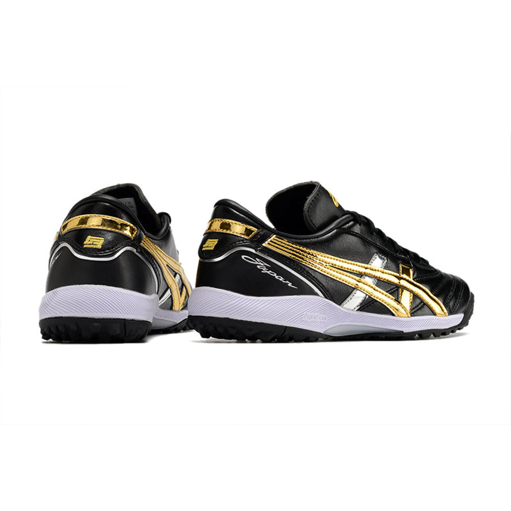 Chuteira Society Asics Japan TF Preta e Dourada