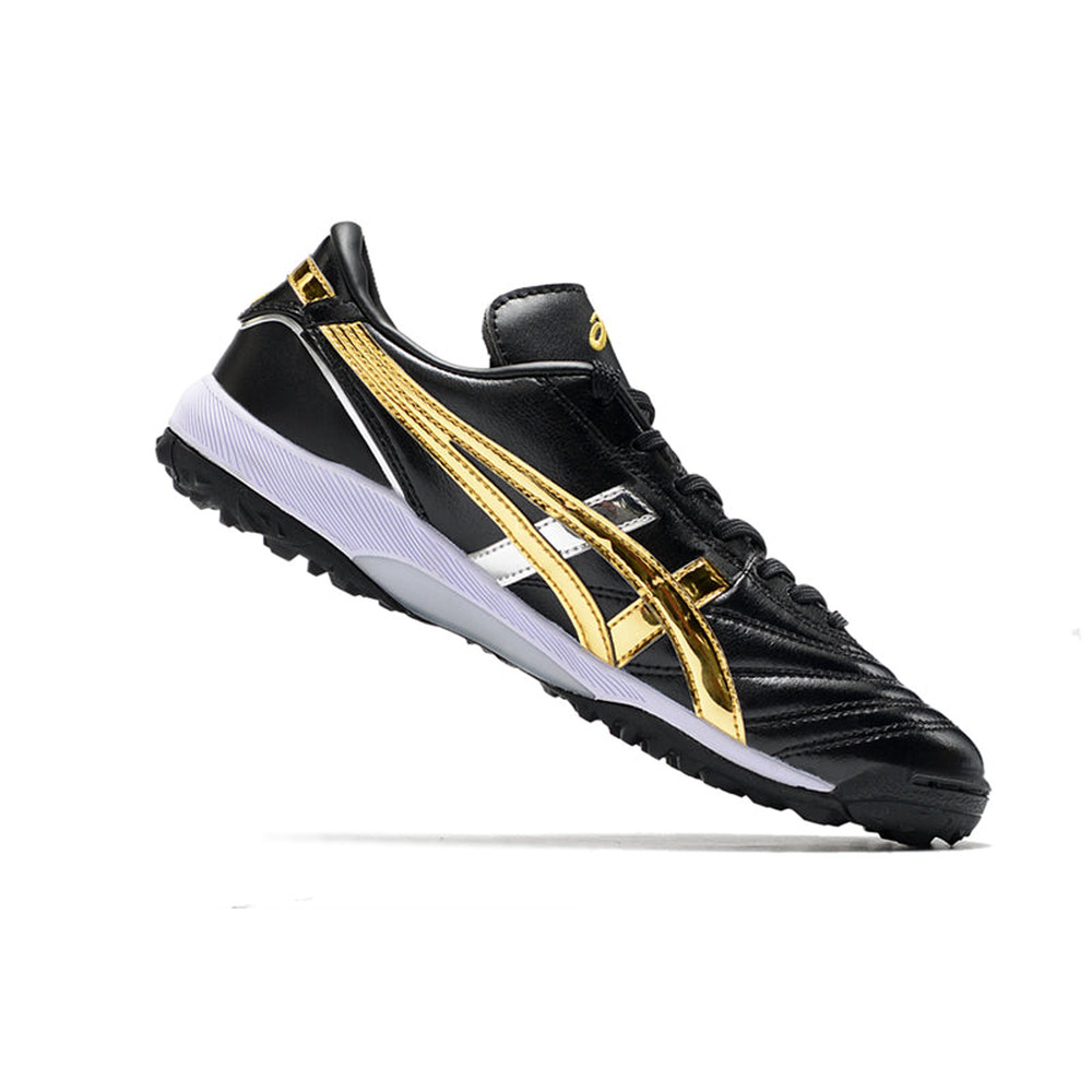 Chuteira Society Asics Japan TF Preta e Dourada