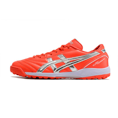 Chuteira Society Asics Japan TF Vermelha e Prata