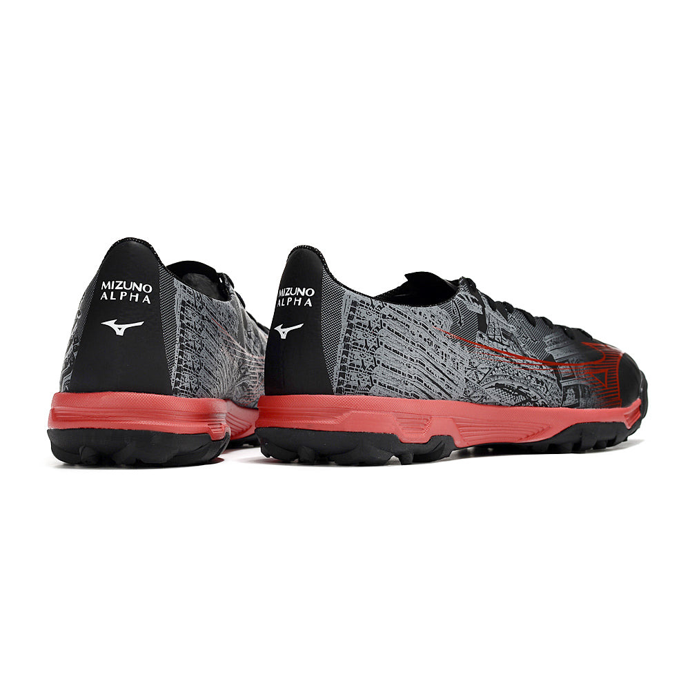 Chuteira Society Mizuno Alpha TF Preta e Vermelha 