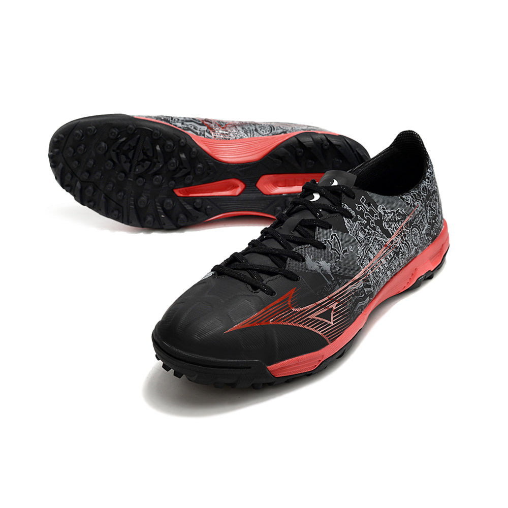 Chuteira Society Mizuno Alpha TF Preta e Vermelha 