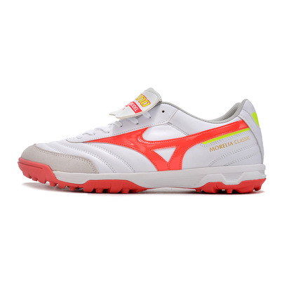 Chuteira Society Mizuno Morelia 3 TF Branca e Vermelha 