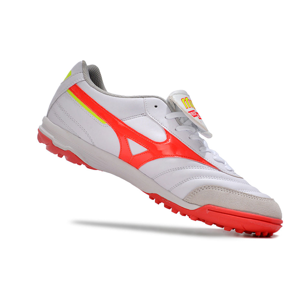 Chuteira Society Mizuno Morelia 3 TF Branca e Vermelha 