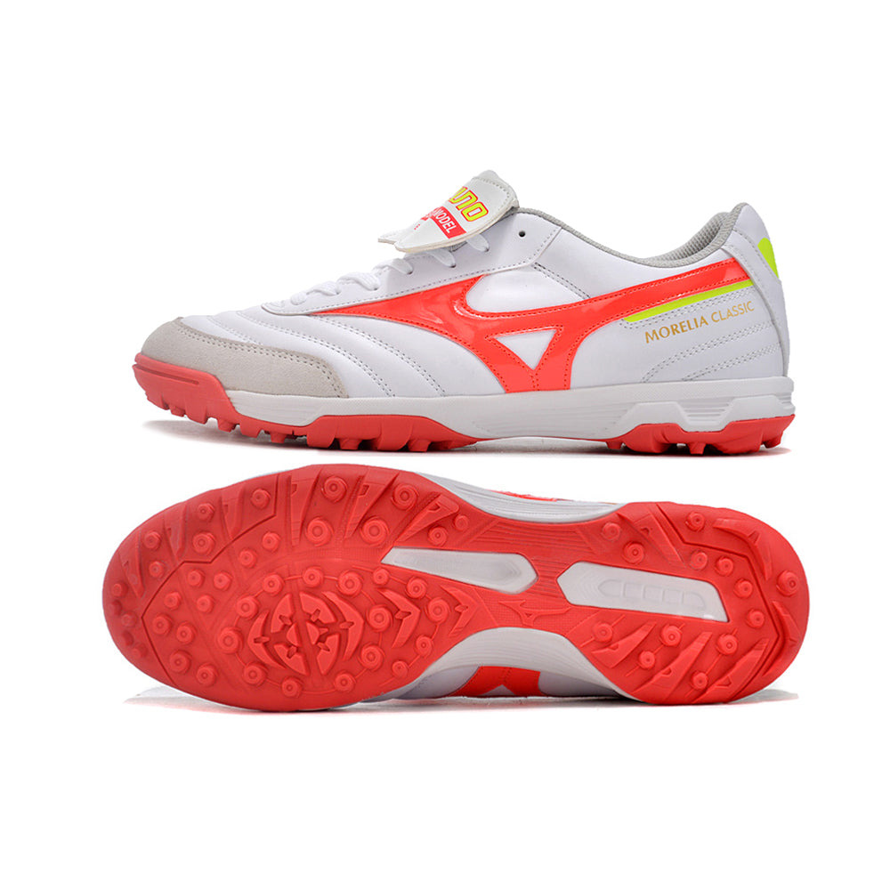 Chuteira Society Mizuno Morelia 3 TF Branca e Vermelha 