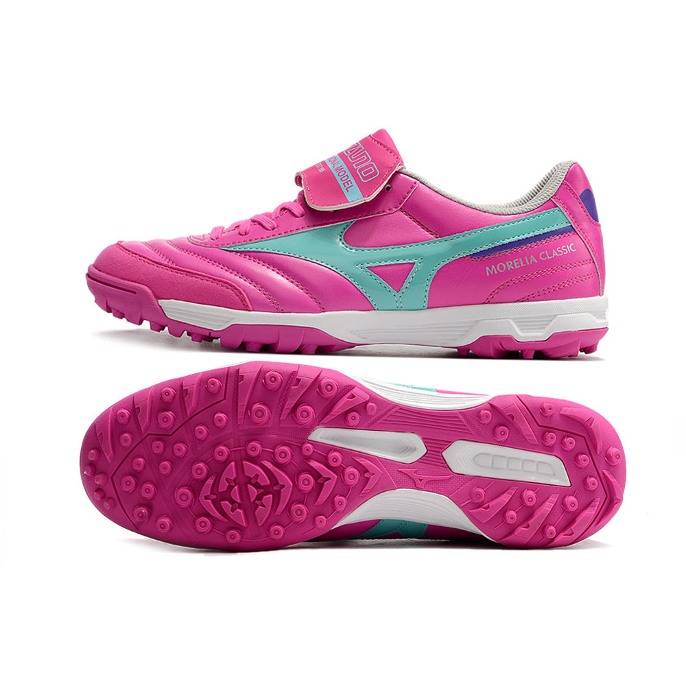 Chuteira Society Mizuno Morelia 3 TF Rosa e Azul