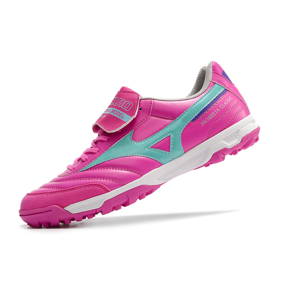 Chuteira Society Mizuno Morelia 3 TF Rosa e Azul