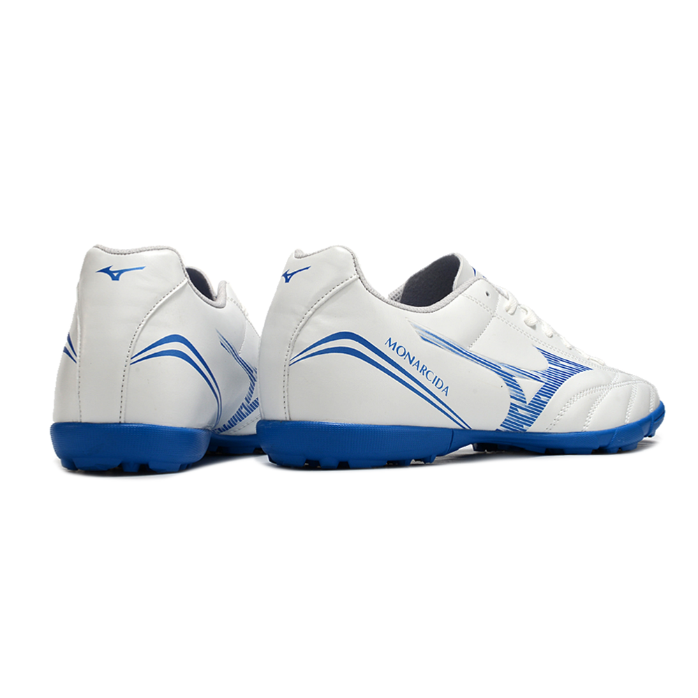 Chuteira Society Mizuno Morelia Classic Branca e Azul TF 