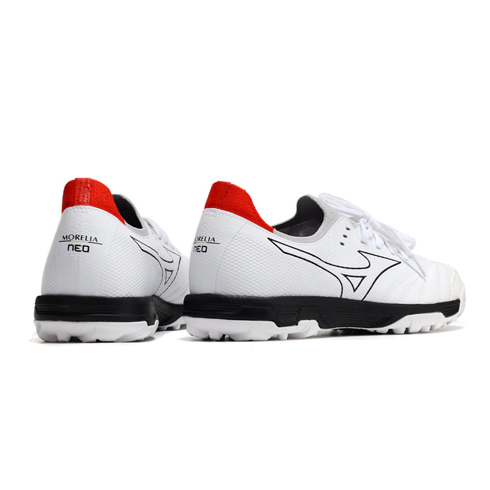 Chuteira Society Mizuno Morelia Neo Beta TF Branca e Preta 