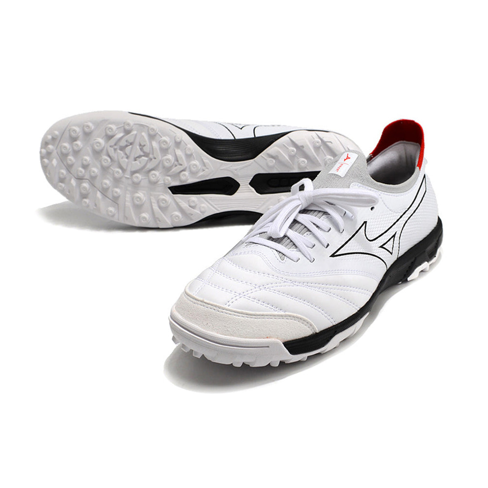 Chuteira Society Mizuno Morelia Neo Beta TF Branca e Preta 