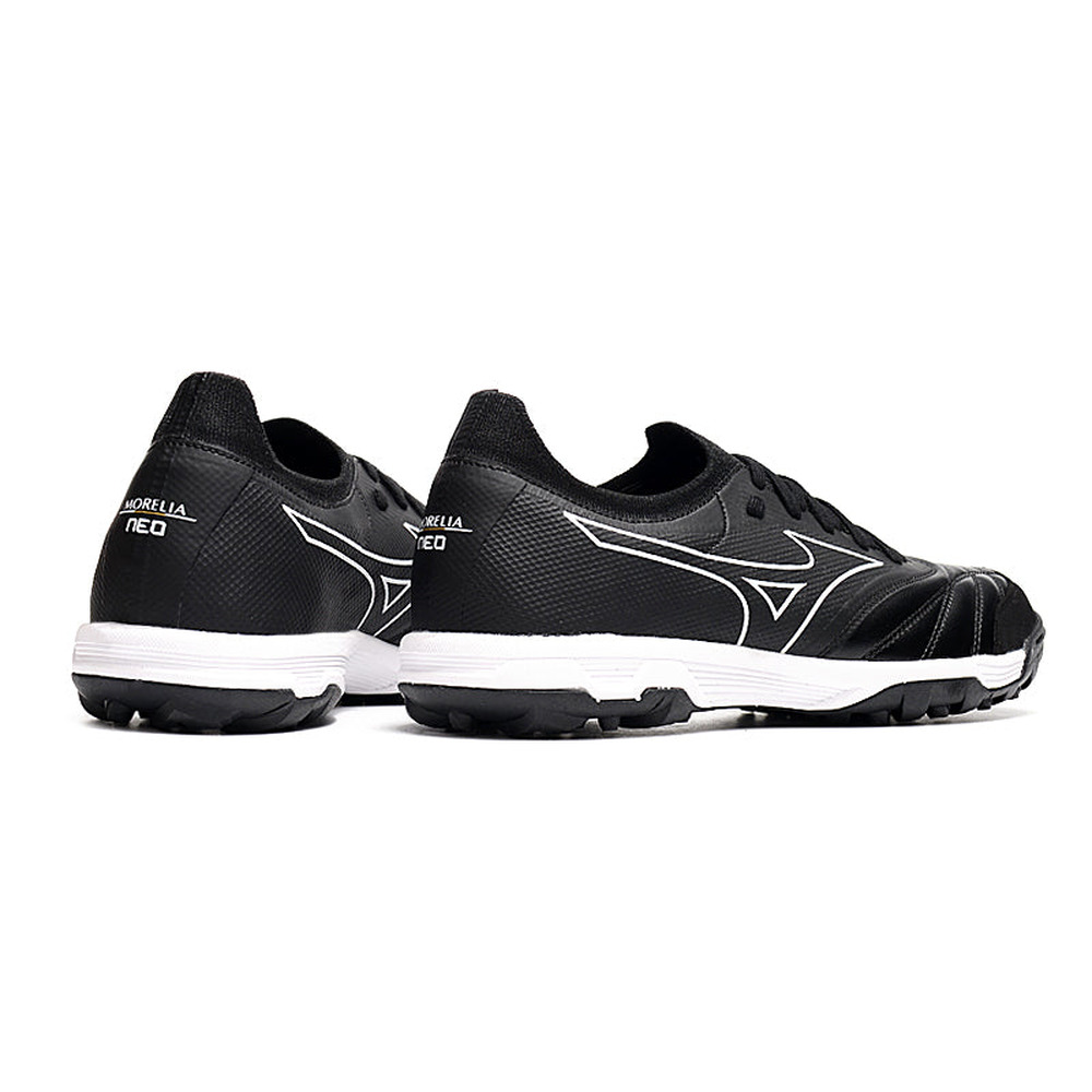 Chuteira Society Mizuno Morelia Neo Beta TF Preta e Branca 