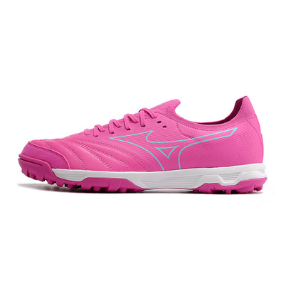 Chuteira Society Mizuno Morelia Neo Beta TF Rosa e Azul