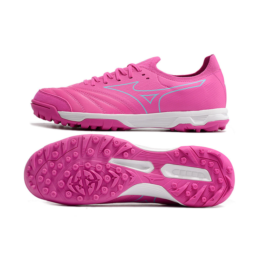 Chuteira Society Mizuno Morelia Neo Beta TF Rosa e Azul