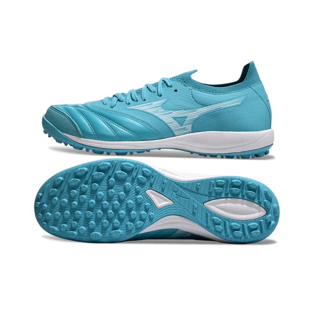 Chuteira Society Mizuno Morelia Neo Sala TF Azul