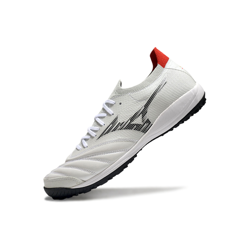 Chuteira Society Mizuno Morelia Neo Sala TF Branca e Preta