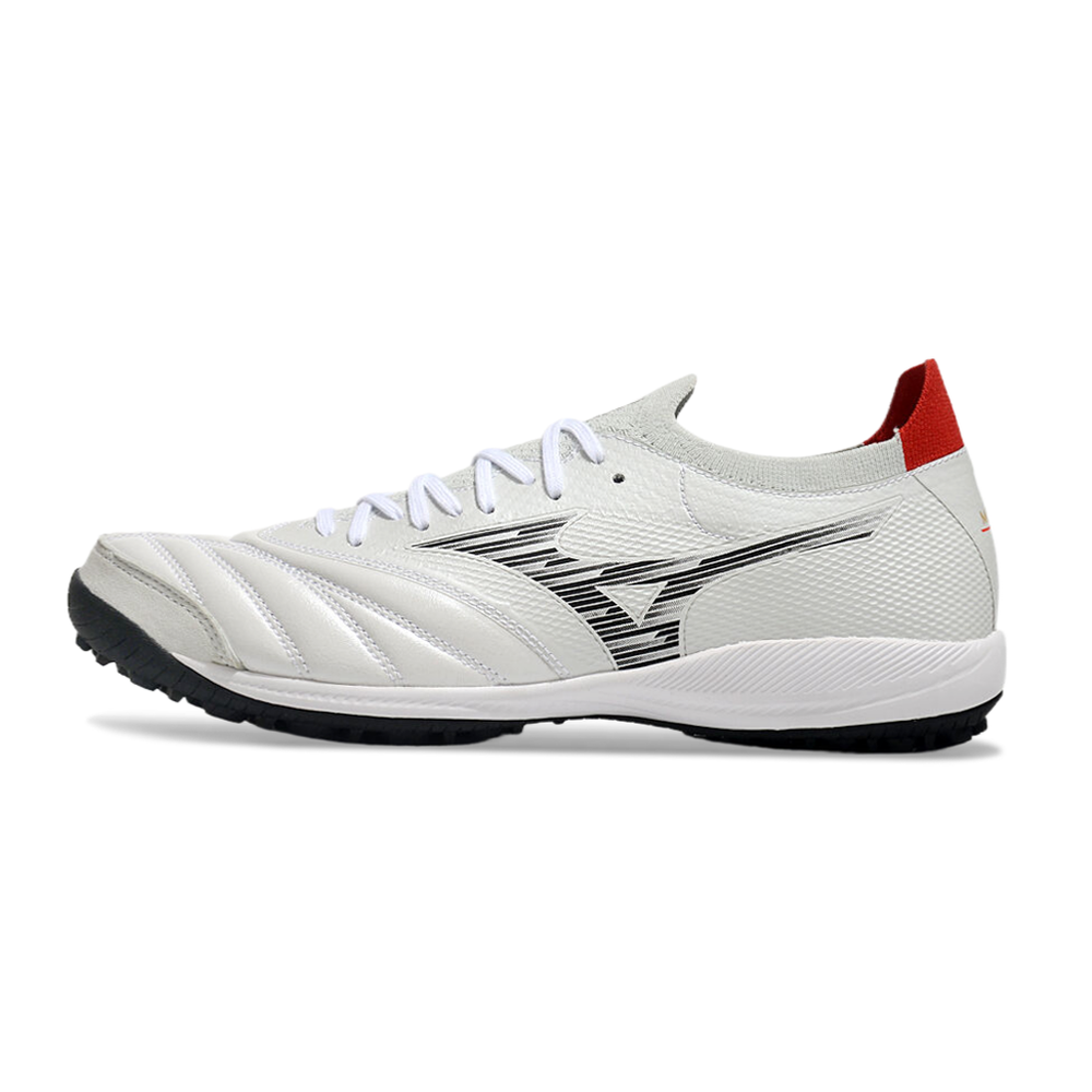 Chuteira Society Mizuno Morelia Neo Sala TF Branca e Preta