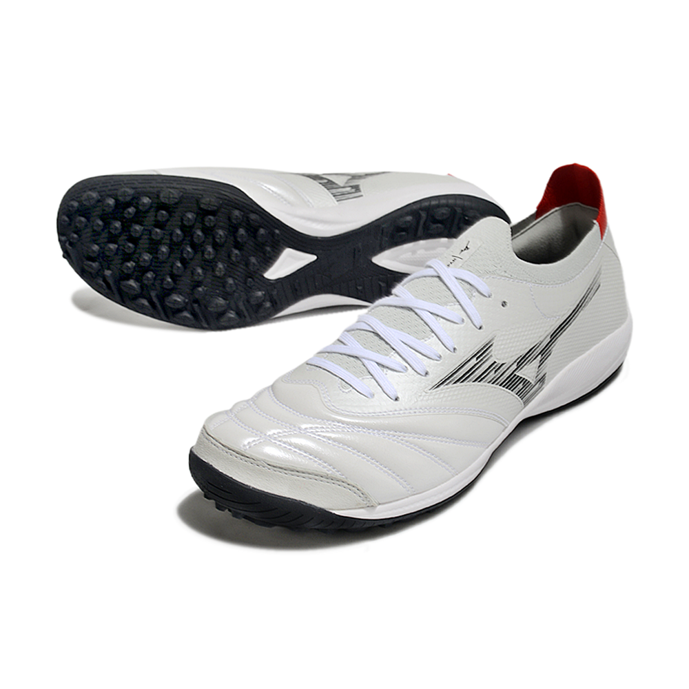Chuteira Society Mizuno Morelia Neo Sala TF Branca e Preta