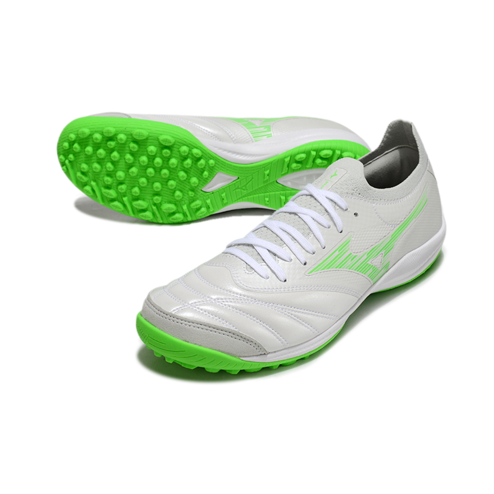 Chuteira Society Mizuno Morelia Neo Sala TF Branca e Verde