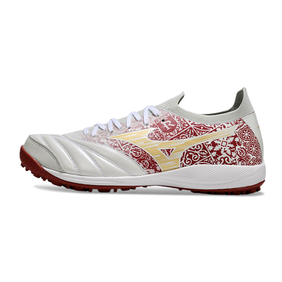 Chuteira Society Mizuno Morelia Neo Sala TF Branca e Vermelha "SR4"