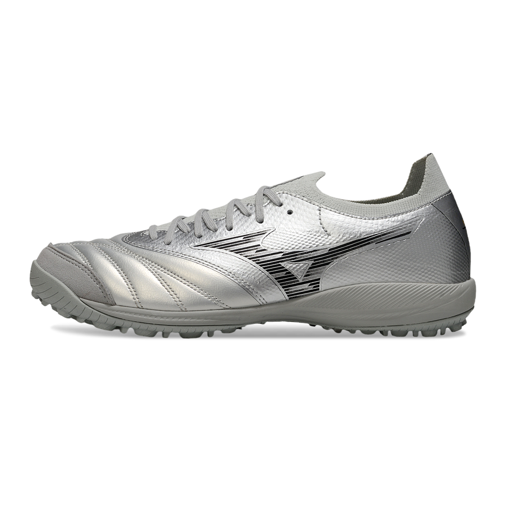Chuteira Society Mizuno Morelia Neo Sala TF Prata