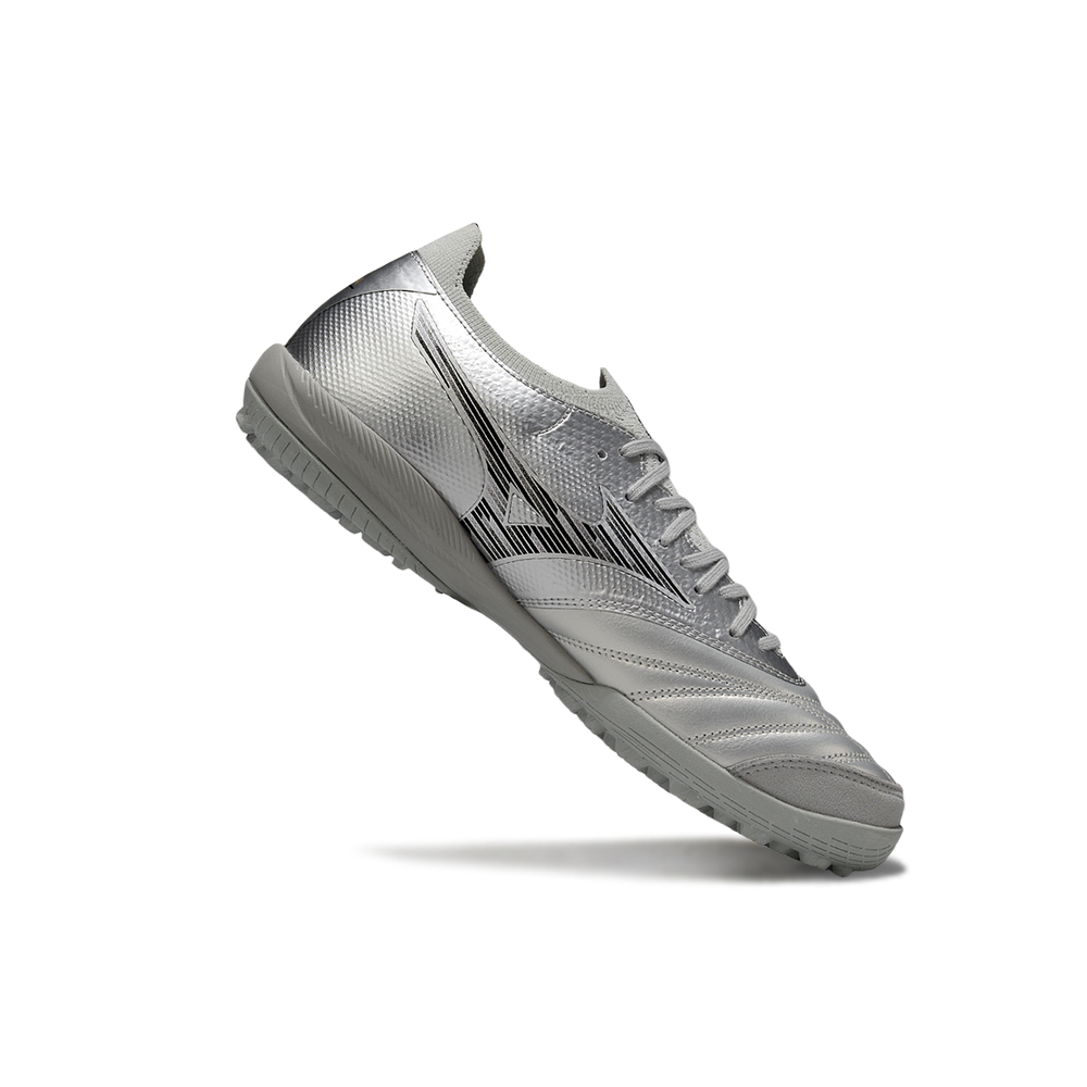 Chuteira Society Mizuno Morelia Neo Sala TF Prata