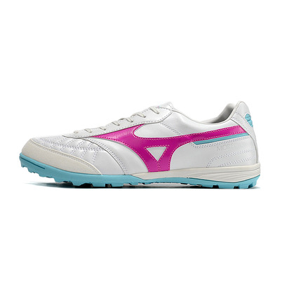 Chuteira Society Mizuno Morelia Sala Japan IC Branca, Rosa e Azul