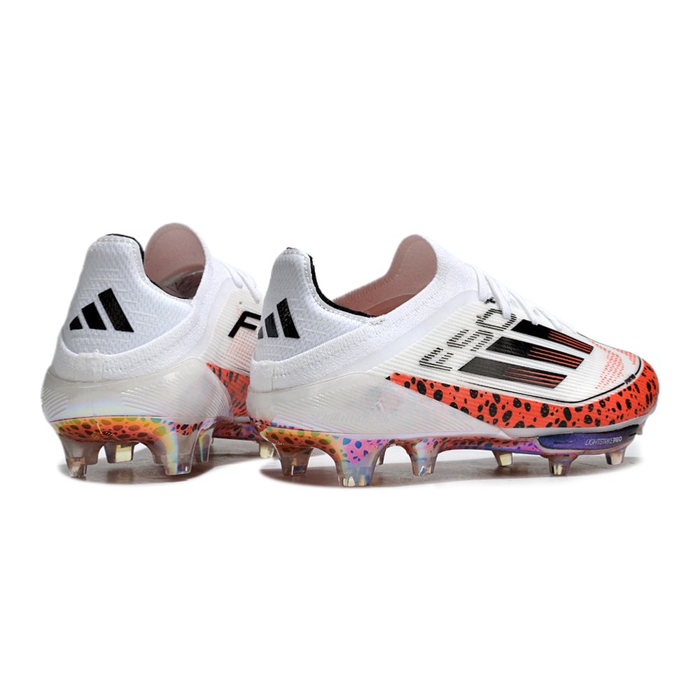 Chuteira Campo Adidas F50+ FG Branca e Laranja